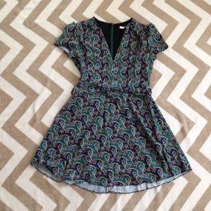 NWT Fit and Flare Belted Printed Dress